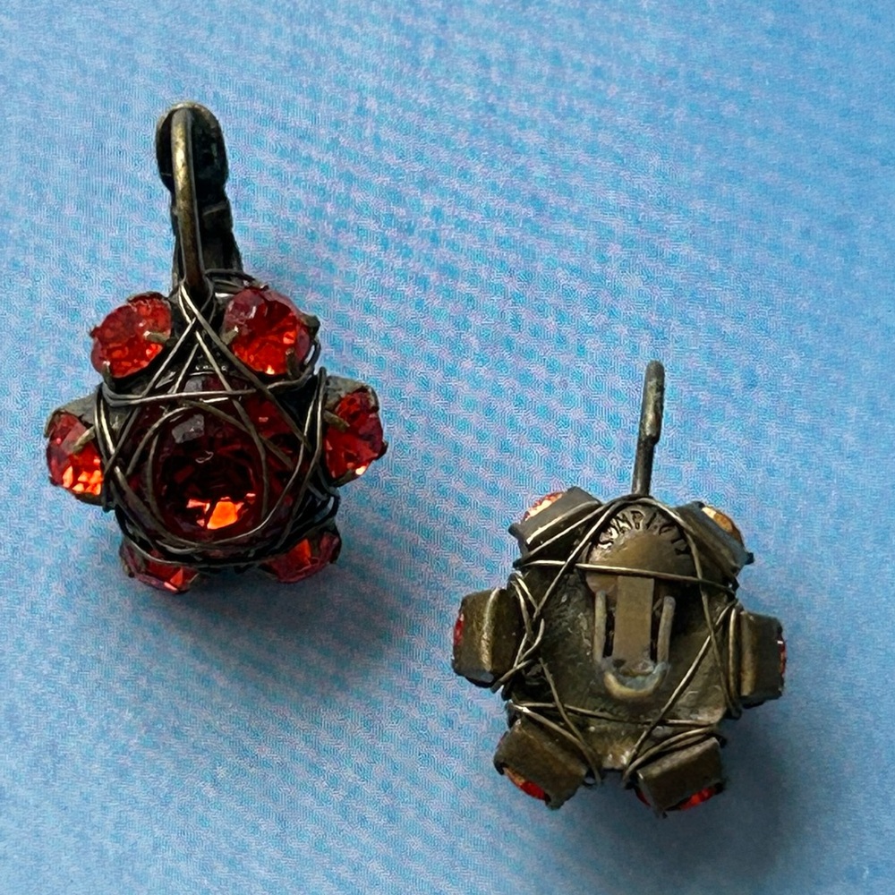 KONPLOTT By Miranda Konstantinidou Red Crystal, Leverback Earrings - Picture 6 of 7